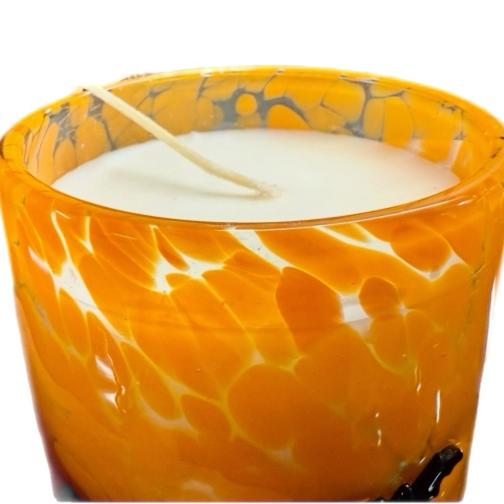 NEW Rachel Zoe Confetti Sleepy Hollow 15 Oz. Orange Black Bat Halloween Candle - Picture 2 of 12